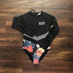 Roxy NWT Floral Print Rashguard Swimsuit